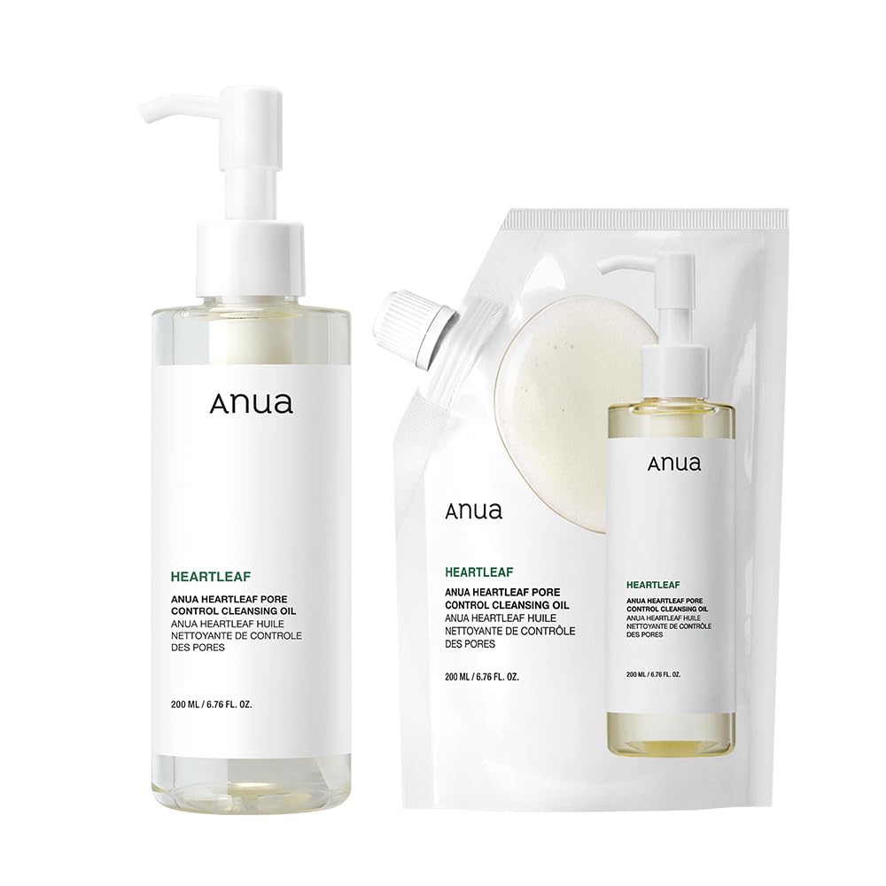 ANUA(アヌア)ドクダミポアコントロールクレンジングオイル200ml (本品+リフィル) セット 毛穴 角質 皮脂 黒ずみケア メイク落とし 化粧落とし 詰め替え用 つめかえ用 heartleaf