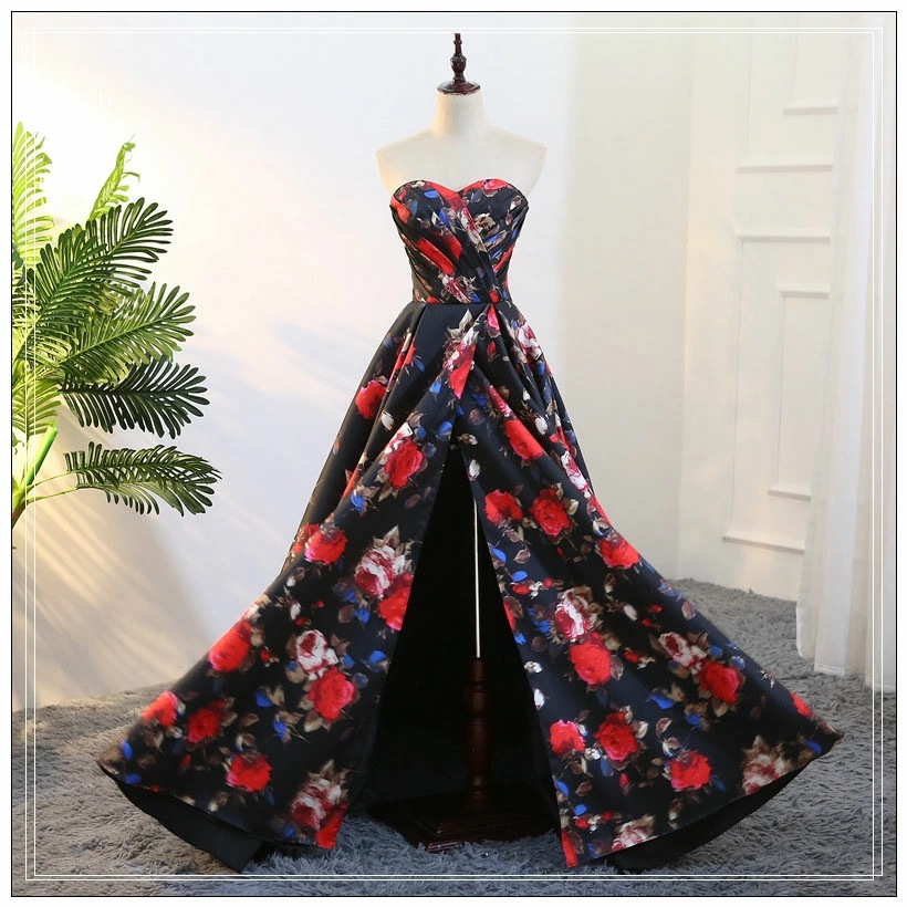 カラードレス 編み上げ 花柄 ブラック ビスチェ ロングドレス 結婚式 二次会 発表会 演奏会 ウェディングドレス ウエディングドレス 花嫁 前撮り Aラインドレス イブニングドレス コンサート パー