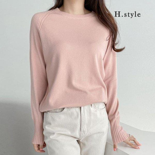 HスタイルWC4038ラグランニットティー/春新商品/ニットTシャツ/カーディガン/セーター/ベスト/ラウンド/Vネック/