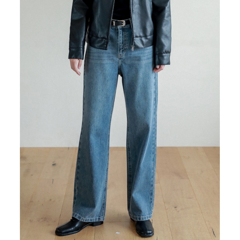 LOSSYROW ロッシィ セミワイドデニムパンツ_ブラッシュブルー