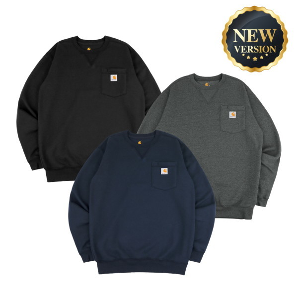 [カールハート] 最新 製造 ロゴ ポケット マンツーマンTシャツ 択一集