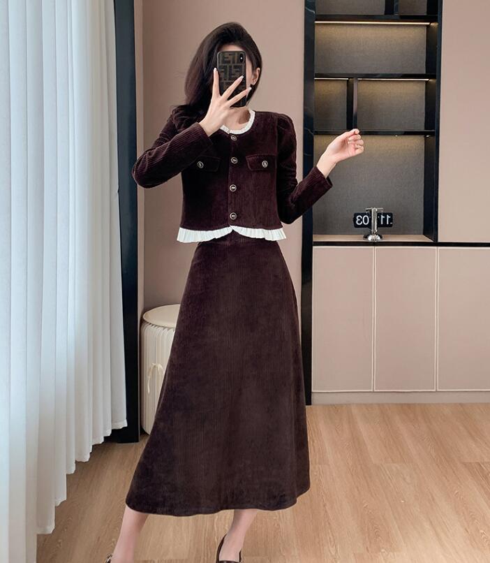 最新の製品 2025　上下セット セットアップ トップス+スカート　2点セット シャツ　ハイウエストスカート　花柄　ジャケット　長袖シャツ　タイトスカート　ひざ丈スカート パーティー お嬢様 OL 上