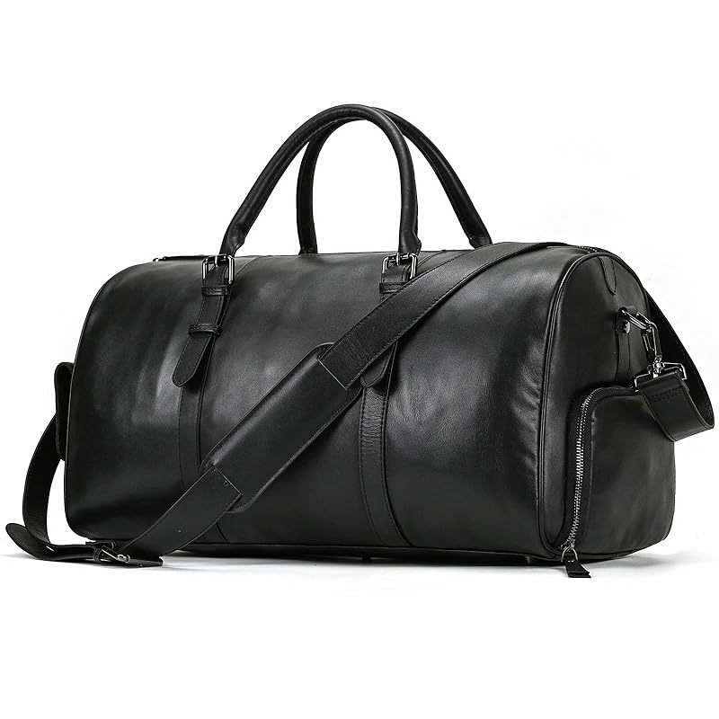 【国内即発】ボストンバッグ 本革 メンズ 大容量 トラベルバッグ 牛革 2WAY 機内持ち込み 底鋲付き 靴収納 手提げバッグ レザー ゴルフバッグ 防水 軽量 スポーツ 出張 修学旅行 ブラック