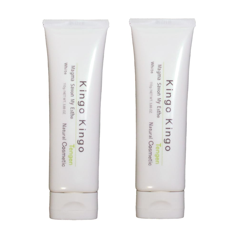 kingo kingo (きんごきんご) 洗顔用クリームソープ 110g 2本セット (約180回分) 専用ネット付き 濃密泡 洗顔フォーム 無添加 パック クレイ洗顔 毛穴 洗顔料 保湿 スキンケア