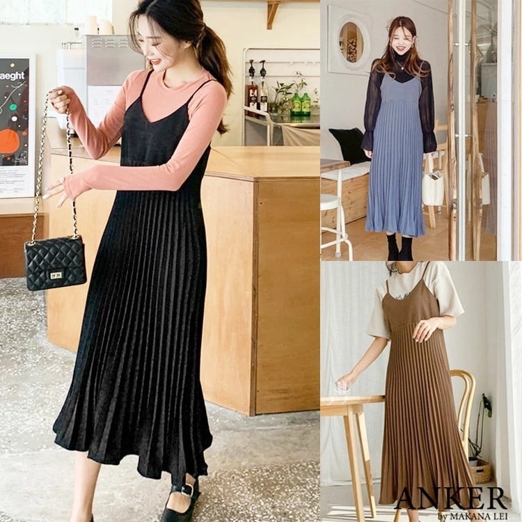 【新作】プリーツワンピース キャミソールワンピ 秋冬 ロング丈 マキシ レディース ノースリーブプリーツワンピース ワンピース 結婚式 ワンピ 二次会 入学式 入園式 卒業式 大人 上品 OL レ