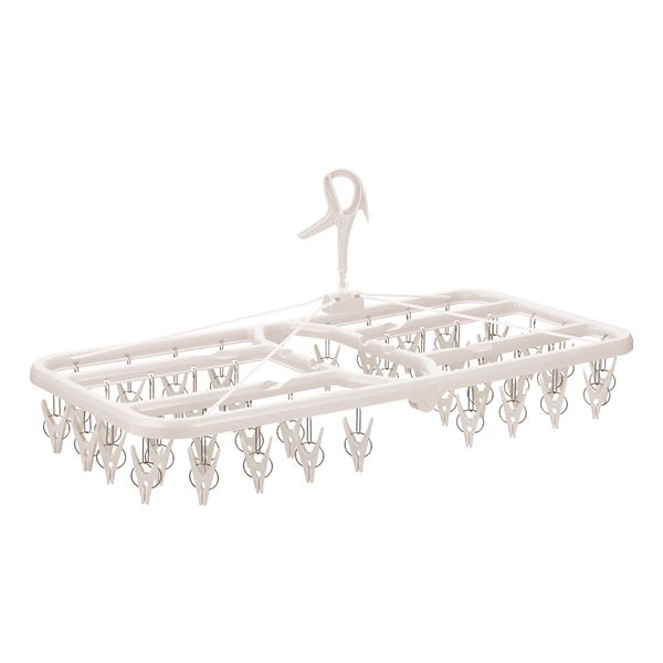 (3個セット) 洗濯物干し 洗濯ハンガー 約幅74×奥行35×高さ33cm 40ピンチ ホワイト すぐ取れ 角ハンガー 洗濯用品