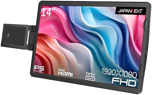 JAPANNEXT 14インチ モバイルモニター IPS パネル フルHD 1920x1080解像度 (Type C/MAC PC対応 / sRGB100% / 非光沢) JN-MDO-IPS1...