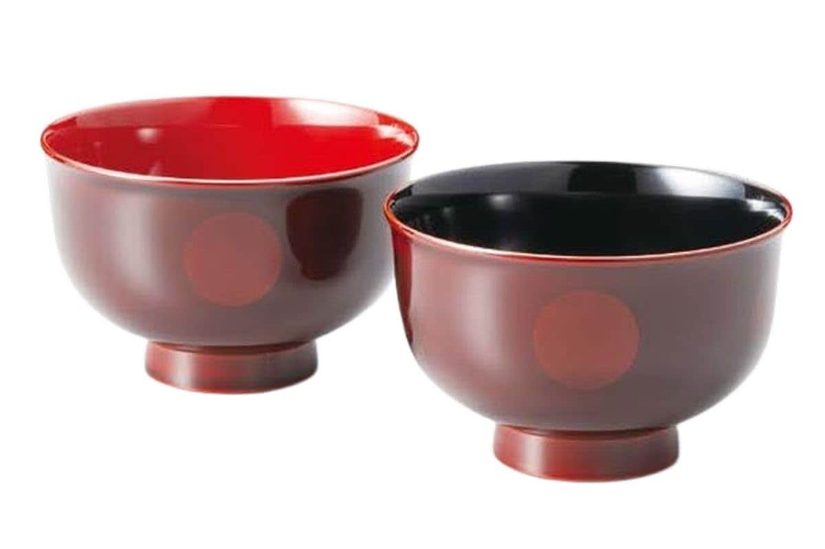 J-kitchens 味噌汁 お椀 日本製 日月 羽反汁椀 白檀内黒朱 （2客) 11.1cm 漆塗り 手塗り その壱