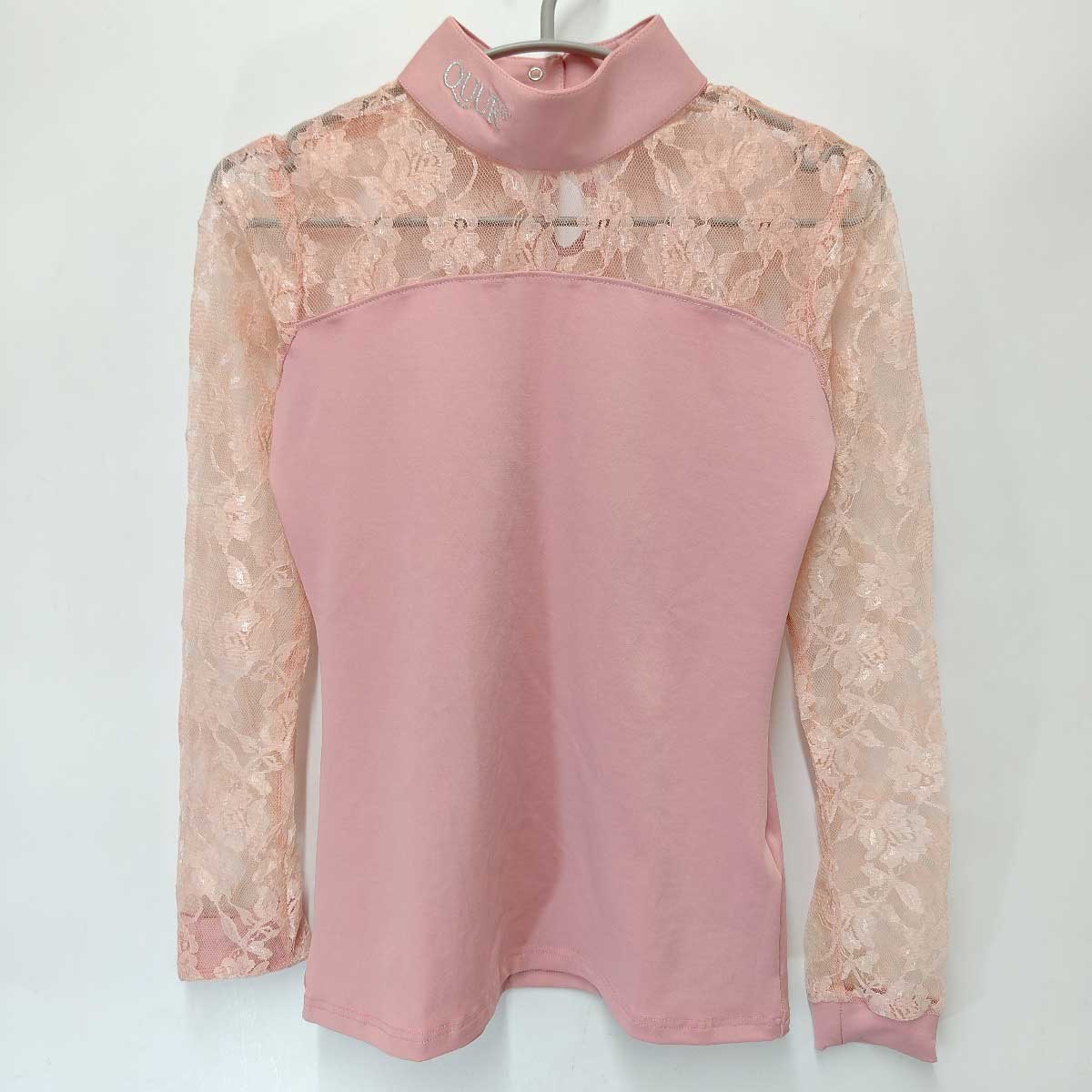 【中古・未使用品】QUUR SANSA Tシャツ ライディングシャツ ロングスリーブ レース S ピンク レディース 乗馬 馬術