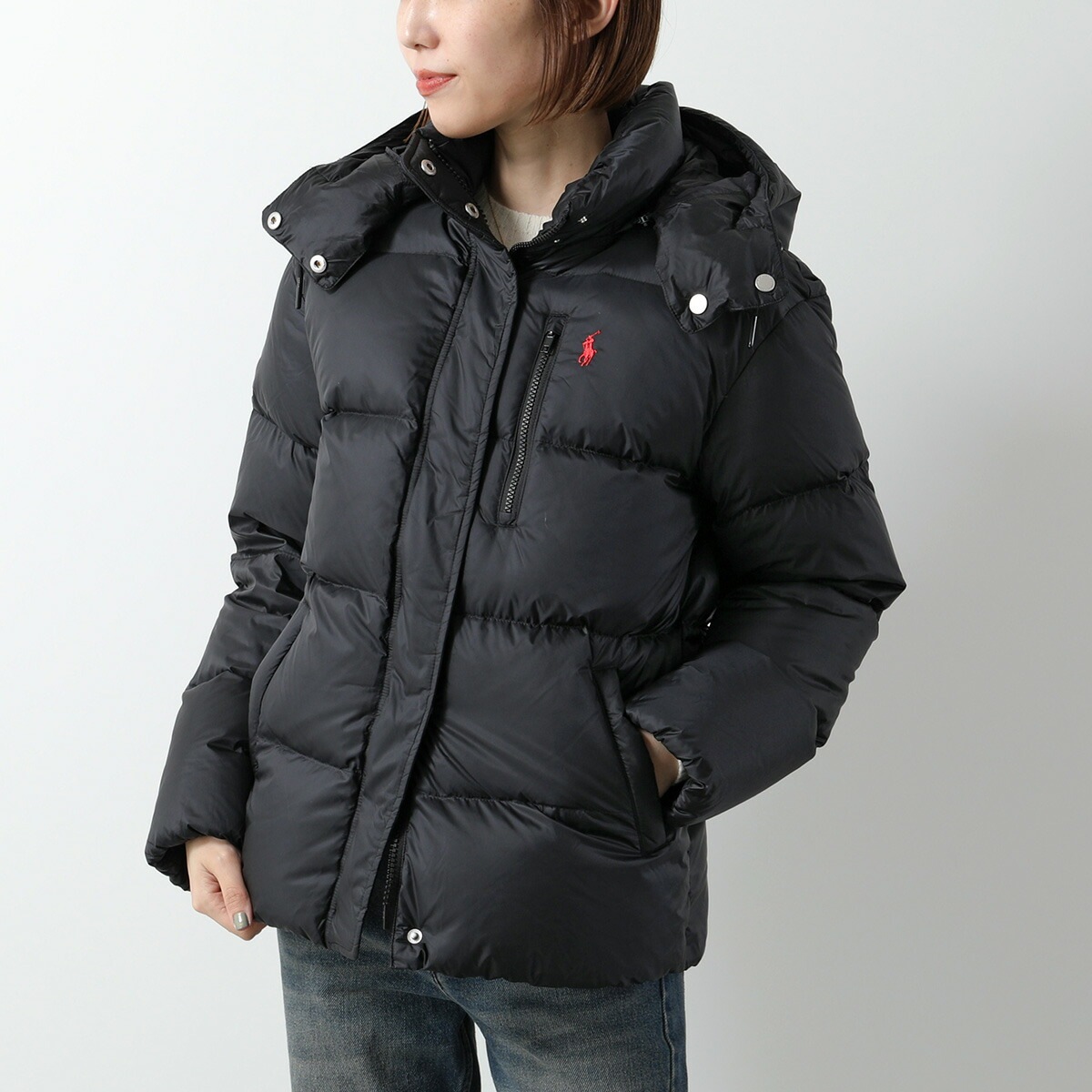 Polo Ralph Lauren ポロラルフローレン ダウンジャケット CRLY JKT-INSULATED-COAT 211932183 レディース フード付き ナイロン 撥水 ポニー 刺繍 0