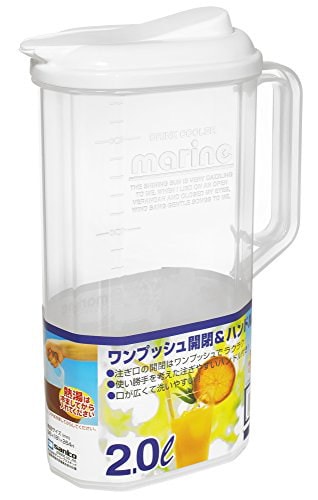 他サイト： サンコープラスチック 日本製 麦茶ポット マリンクーラー ワンプッシュ 2L ホワイトの商品画像