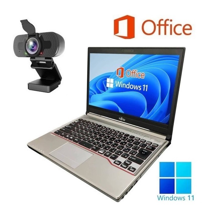 【高画質Webカメラセット】【サポート付き】富士通 ノートPC E736 Windows11 大容量メモリー:4GB 大容量SSD:256GB Office2019 24,994円
