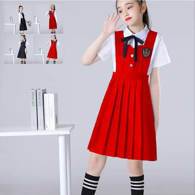 ワンピース 小学校 リボン Aライン アカデミック 音楽会 演奏会 団体公演 統一衣装 合唱団 卒業