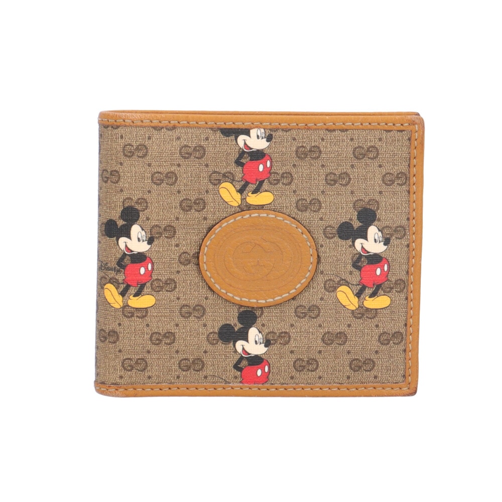 グッチ ディズニーコラボ ミニウォレット マイクロ GGスプリーム 二つ折り財布 GGスプリームキャンバス 602549 GUCCI 中古