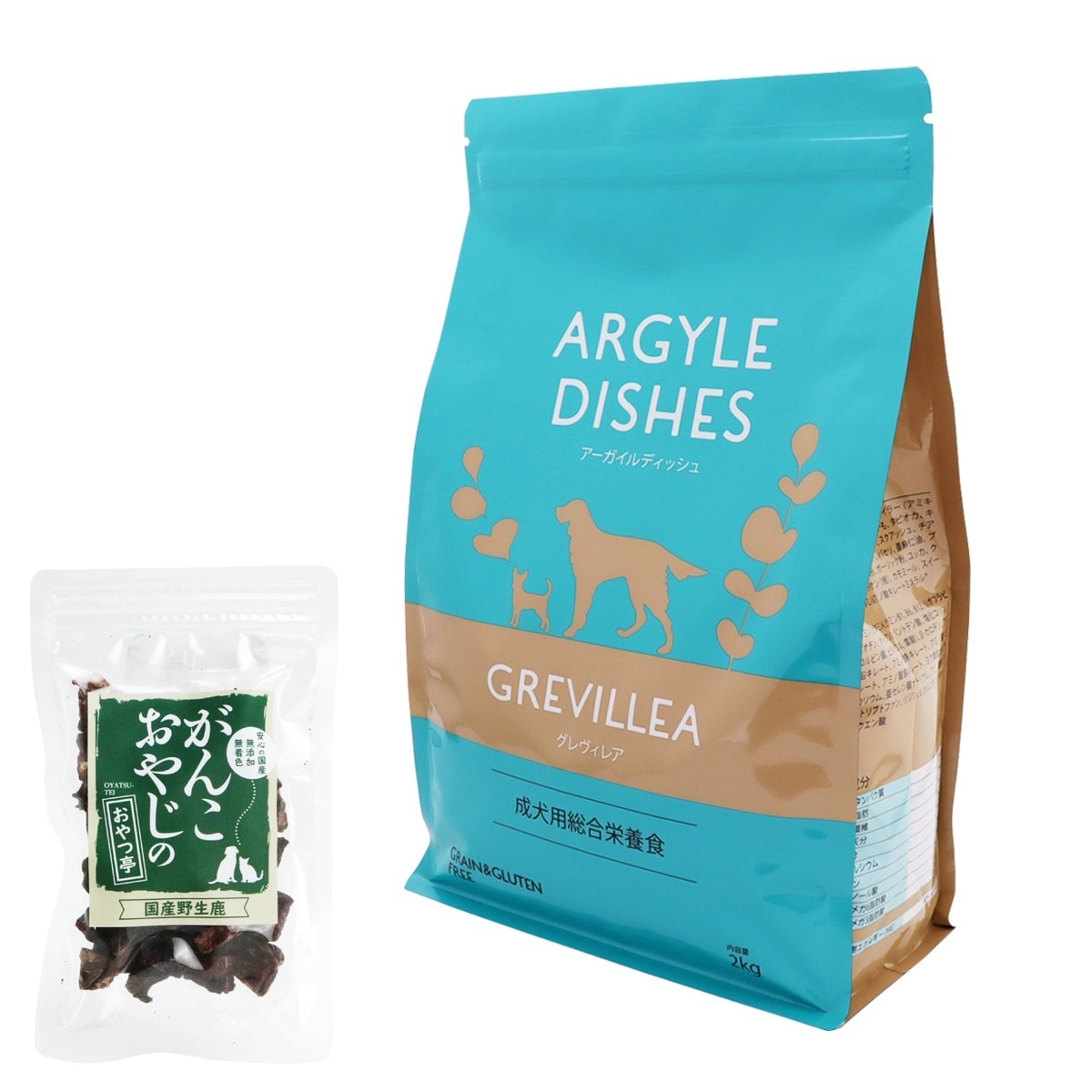 アーガイルディッシュ ドッグフード グレヴィレアアダルト 2kg【国産鹿ラング(お試しサイズ)】