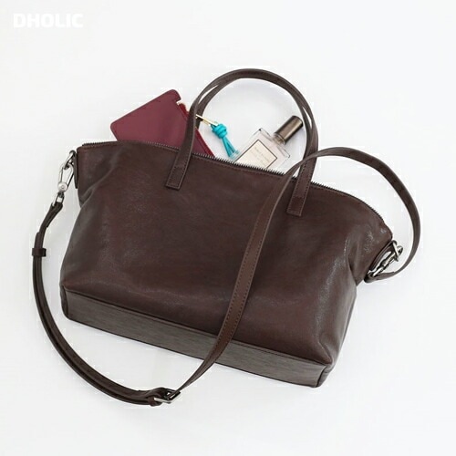 [メガ割りSALE]2WAYエコレザーボストンバッグ