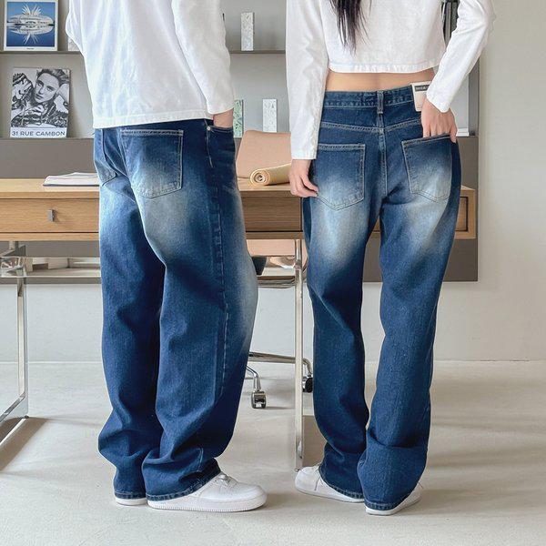 男女兼用ディープウォッシングワイドデニムパンツ UJ-JEA-8072