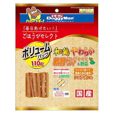 他サイト： ごほうびセレクト　和鶏やわらか軟骨サンド　ササミ＆野菜　１１０ｇ　ＣＲＣ45―14―05―10―02の商品画像