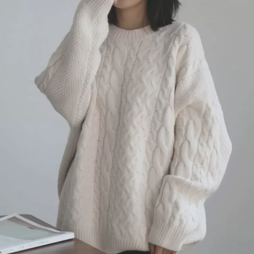 トップス ニットソー セーター 袖あり 長袖 レディース 個性的 可愛い 大人 きれいめ シンプル カジュアル 上品 おしゃれ 主役級 存在感 春 秋 冬 10代 20代 30代 暖かい もこもこ