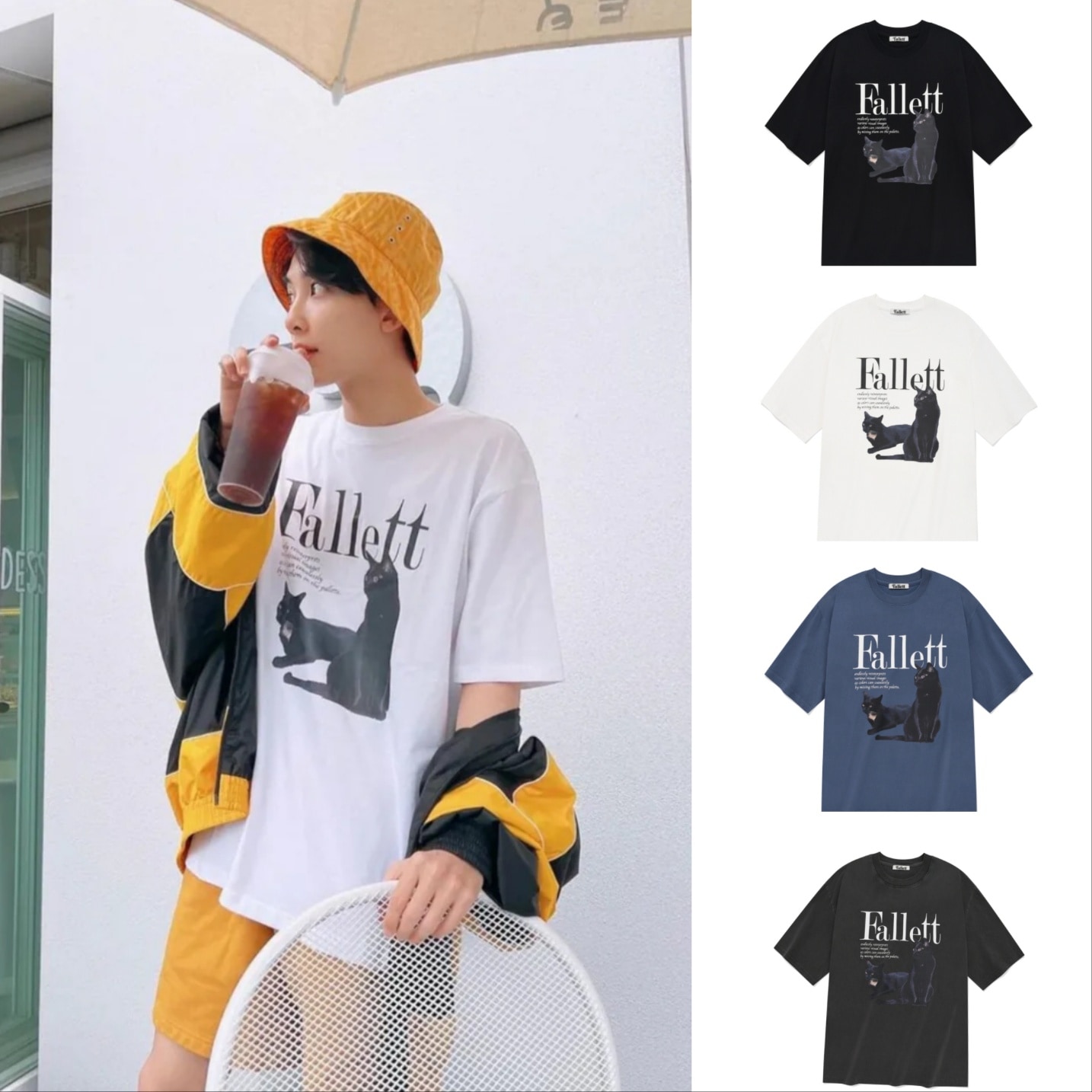 [Seventeen ジョンハン着用] [TREASURE JUNKYU着用] 半袖 プリント ストリート T 半袖Tシャツ/男女共用K-POPアイドル着用 韓国 ファッション 韓国ブランド