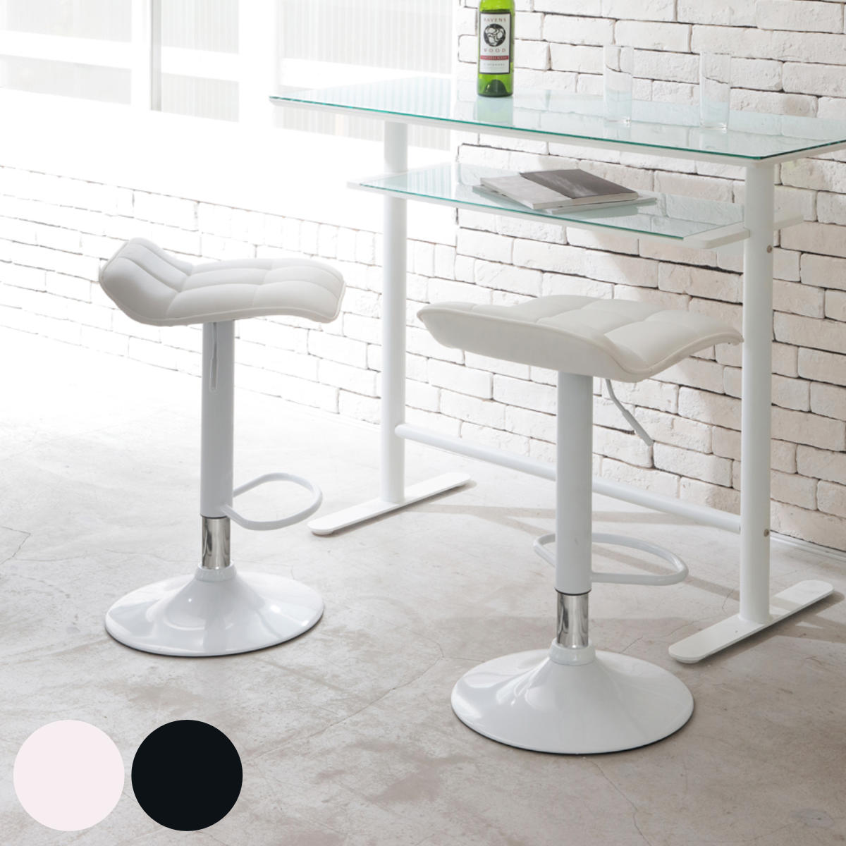 カウンターチェア 座面高59ー80cm 背低タイプ ミスト チェア バーチェア ハイチェア 背もたれ付き 椅子 レザー調 ダイニング カウンター 昇降 チェアー いす 高さ調節可能