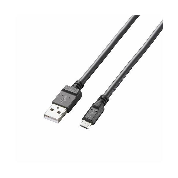 (まとめ)エレコム 2A対応microUSBケーブル MPA-AMB2U08BK(×5セット)その他PCケーブル