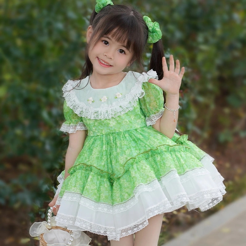子供 ワンピース 子どもワンピース 子供ロリータ服 ロリータワンピース 女の子 お姫様コスチューム キッズドレス レース フリル かわいい コスプレ衣装 ハロウィン 学園祭 イベント　姫様ドレス 姫様