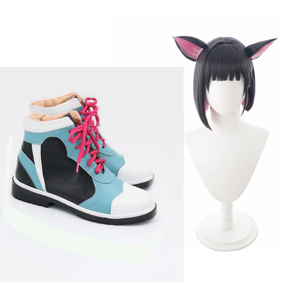 コスプレ靴+コスプレウィッグ 杏山カズサ ブーツ コスプレ 演出服 アニメ 祭り ハロウィン クリスマス 学園祭 文化祭 仮装