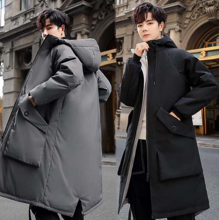 高品質保証ビジネスコート ロング丈 ダウンコート メンズ カジュアル 大きいサイズ 秋冬 ダウンジャケット フード付き 暖かい カッコイイ 新作 無地 ロングコート 冬服 防寒着 オーバー 防寒服 お