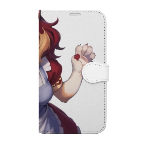 【文字入れ可能受注生産】三毛猫の女の子　ジェシカ 手帳型スマホケース