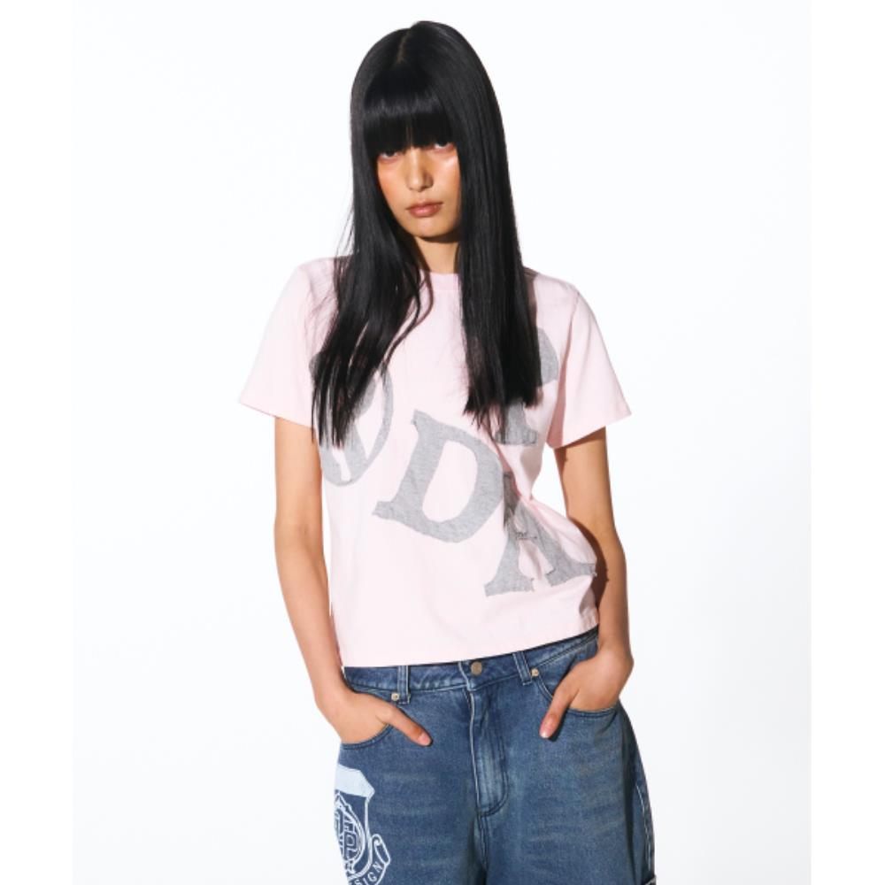 PRENDA PRDA BIG PATCH CREWNECK TEE LIGHT PINK PRTFSURS07