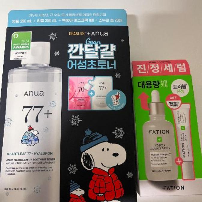 オソンチョスーディングトナー350ml（350ml詰め替え+スヌーピー綿20枚+桃マスク1枚）