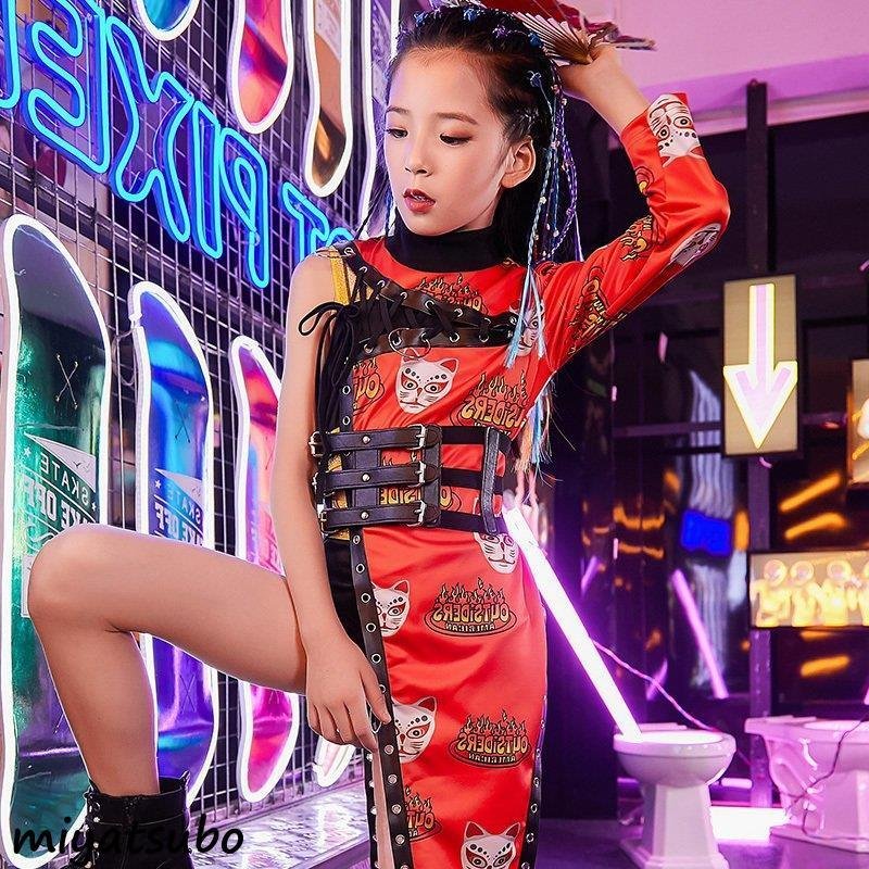 チアガール ダンスウェア キッズ ダンス衣装 女の子 ガールズ 韓国子供服 ヒップホップ セットアッ