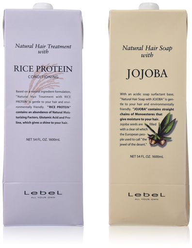 LEBEL ルベル ナチュラル ヘア ソープ ウィズ JO/ホホバ 1600ML RP/ライスプロテイン1600ML 2個アソート