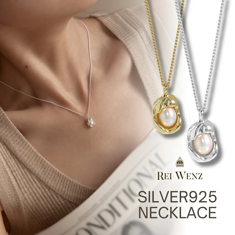 【高品質silver925/淡水パール】ネックレス パール シルバー925　大振り インスタ 大人かわいい おしゃれ シンプル レディース シルバー ゴールド 重ね 大人 アレ