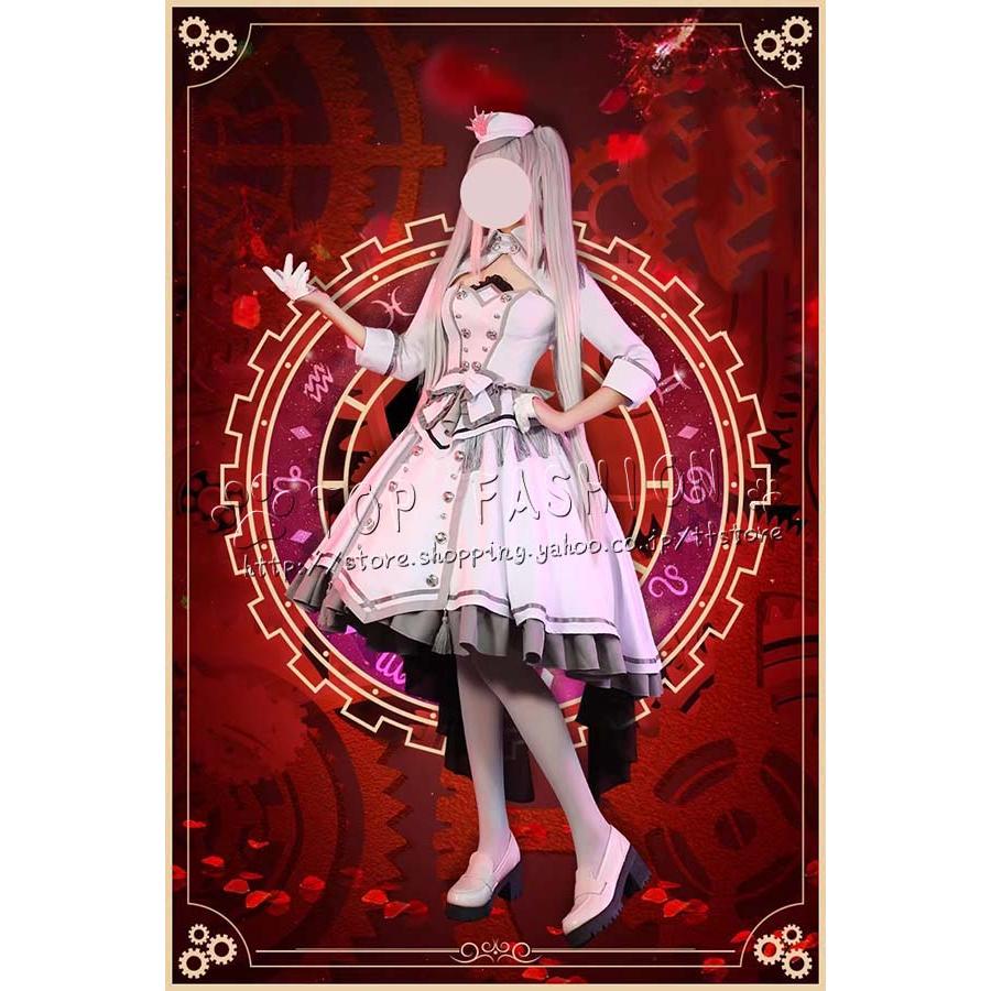 【工場直売 品質保証】デート・ア・ライブ 風 時崎狂三 白の女王 コスプレ衣装 ウィッグ 靴 コスチューム ハロウィン クリスマス