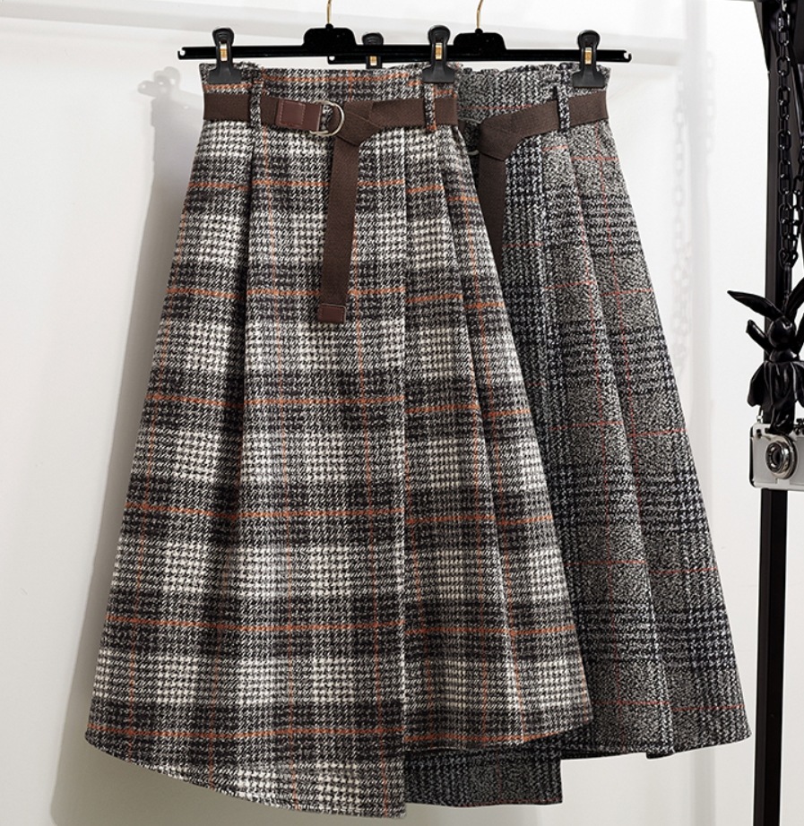 スカート デート モテアイテム フレアスカート ミモレ丈 ベルト ウエストマーク ウール 可愛い きれいめ 上品 おしゃれ かっこいい 可愛い ラブリー キュート ガーリー クール モード系