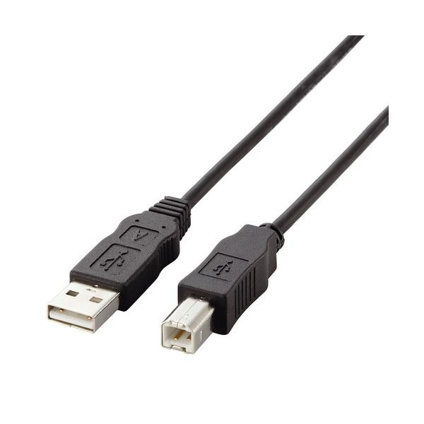 （まとめ） TANOSEE 簡易包装USBケーブル （A）オス-（B）オス ブラック 3.0m 1本 10セット