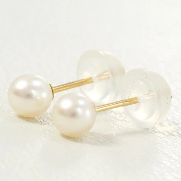 K18 18金 YG イエローゴールド ピアス パール(真珠) 総重量約0.3g ジュエリー 中古