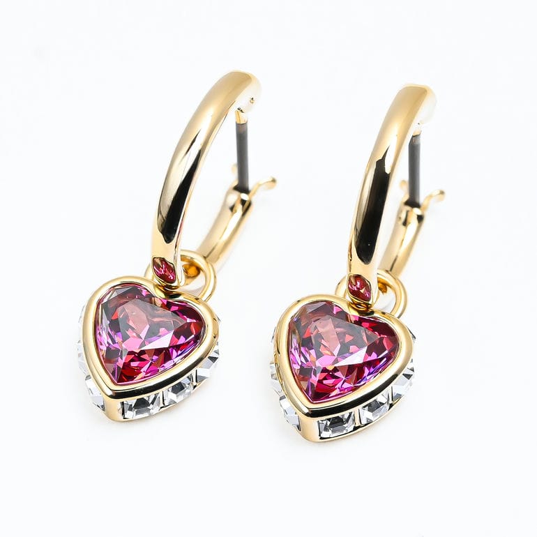 ピアス レディース Stilla ドロップピアス レディース ハート レッド×クリア×ローズゴールド 5684760 ジュエリー アクセサリー 女性