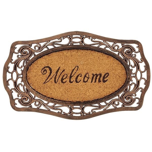 アンティーク調 玄関マット/ラバーマット 45cm75cm 長方形 コイヤー ココナッツ FWRB-1968 エントランス 入口