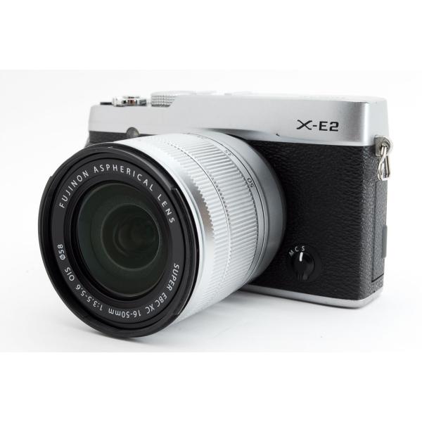 【中古】富士フイルム フジフィルム Fujifilm X-E2 シルバー レンズセット 美品 Wi-Fiでスマホへ転送 SDカード付き