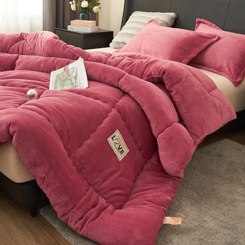 songlibin 掛け布団 ダブル180*220cm3.5kg あったか フランネル 毛布 がいらない 掛ふとん かけふとん 掛布団 布団 寝具 冬用 冬 暖かい ピンク