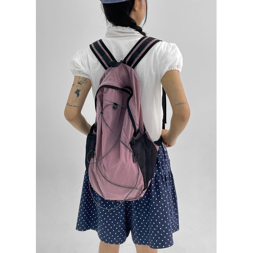 ブラックアップビラーノストリングナイロンバックパック