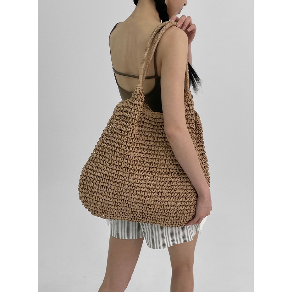 ブラックアップ サパニン ラタン ビッグショルダーバッグ