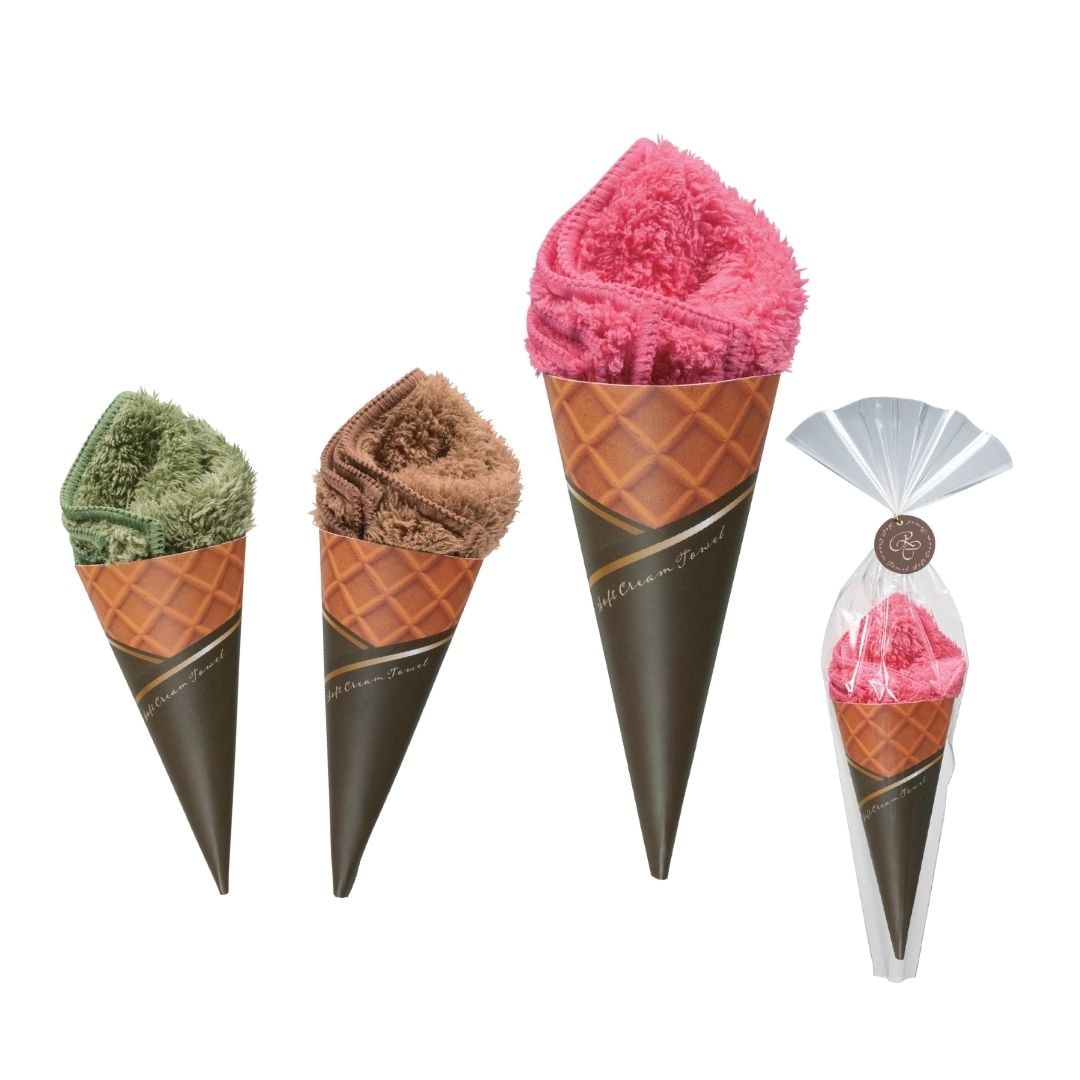 【144個セット】リッチチョコ　ソフトクリームタオル ハンカチタオル ソフトクリームタオル スイーツタオル ノベルティ 粗品 景品 200×200ｍｍ ミニタオル プチギフト ギフトタオル 13,956円