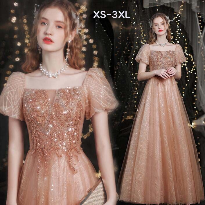 パーティードレス お嫁さん お呼ばれドレス 司会 カラードレス キラキラ 編み上げ Aライン ロングドレス ウェディングドレス レディース 大きいサイズ フォーマル 結婚式 礼服 マキシワンピース プ