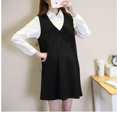 ワンピース 白シャツ 2点セット 膝丈 長袖 大きめ Aライン マタニティ お出かけ 旅行 フレア かわいい 大人可愛い きれいめ シンプル おしゃれ 大人女子 キュート ガーリー ラフ 10代 7,291円