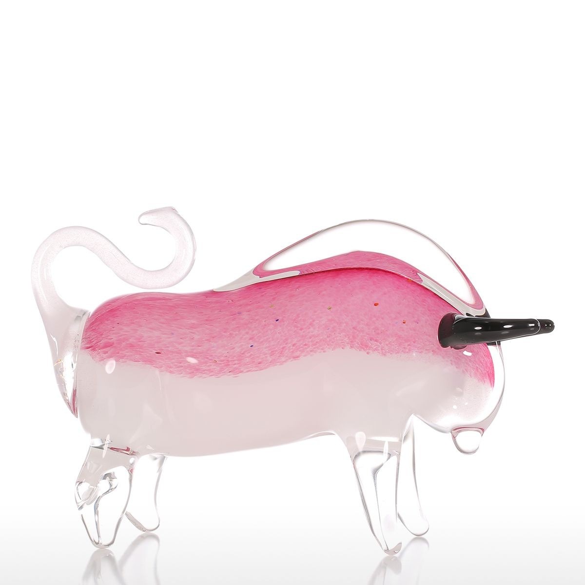 人気特価激安 Tooartsピンク牛ギフトガラス飾り動物置物手吹きの家の装飾 工具