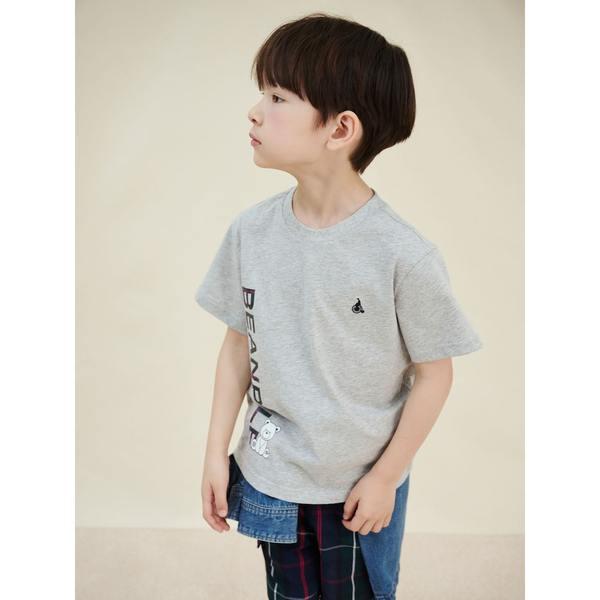 [BEANPOLE KIDS] 男児クマ チェック柄半袖上下セット グレー (BI5442U033)